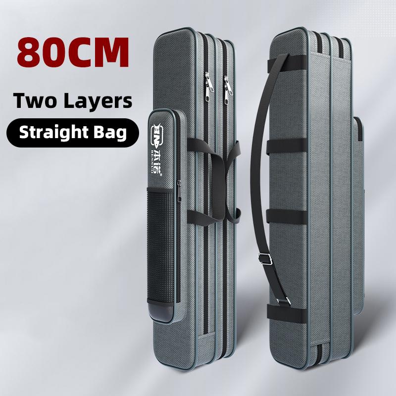 Fishing Rod Bag Fishing Gear Bag 80cm-130cm Multifunctional Rod Bags Double-layer or Three-layer Large Thick Belly Fish Backpack 2 layer 80cm