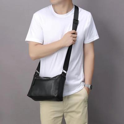 Echte Leder Herren Umhängetasche Schultertasche Lässige Pendlertasche Oberste Schicht Rindsleder Schulter Umhängetasche