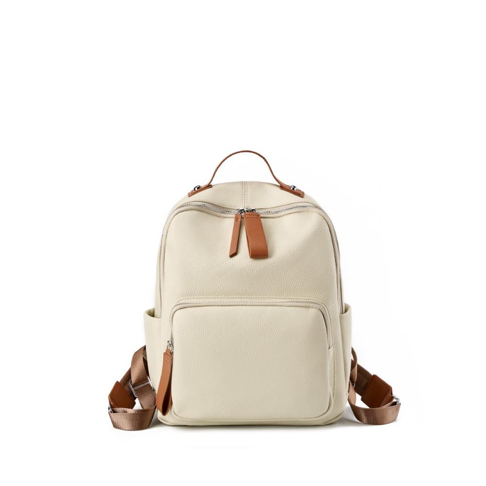 Cowhide Versatile Backpack Casual School Bag Large Capacity Computer Bag