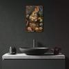 Vintage Metal Tin Sign Rabbit Flower Basket Wall Decor 8x12 Inch Home Bar Cafe