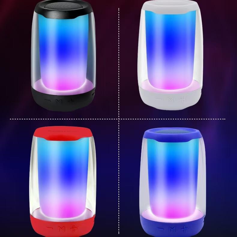 Portable Bluetooth Speaker Colorful Lights Night Light Atmosphere Lamps  Loudspeaker USB TF Card Play AUX Multiple Connection Modes