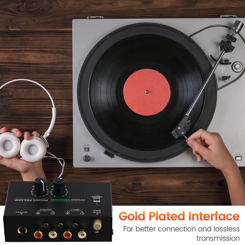B03B-Phono Turntable Preamp, Phonograph Preamplifier With R C A Input, RCA/TRS Output, For Turntable Record Play