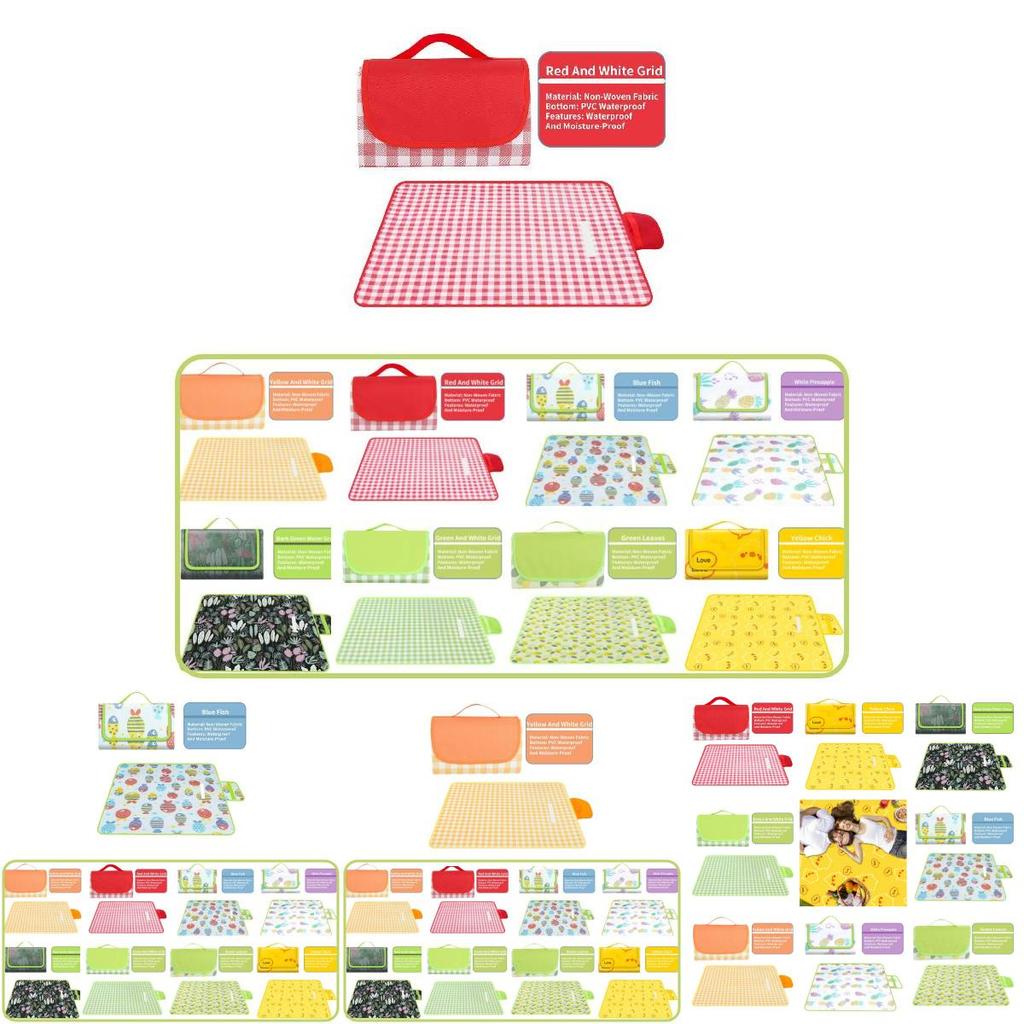 Wasserdichte Outdoor-Picknickdecke Vliesstoff Campingdecke mit Feuchtigkeitsbeständigkeit Gelbes Küken-Design