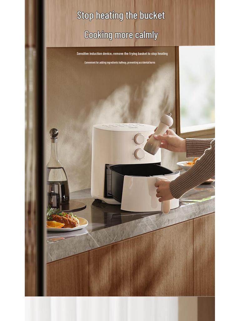 Supor 4.2L Air Fryer with Steam Tender Technology, Dual Knob Control, and 12 Preset Menus - Model KJ42D610.