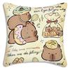Cute animal C-Capybaras Pillow Covers Cartoon Sofa Decorative Home Double-sided Printing Short Plush Cute Cushion Cover