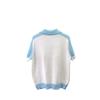 European Style Knit Patchwork Polo - Unisex Design Top