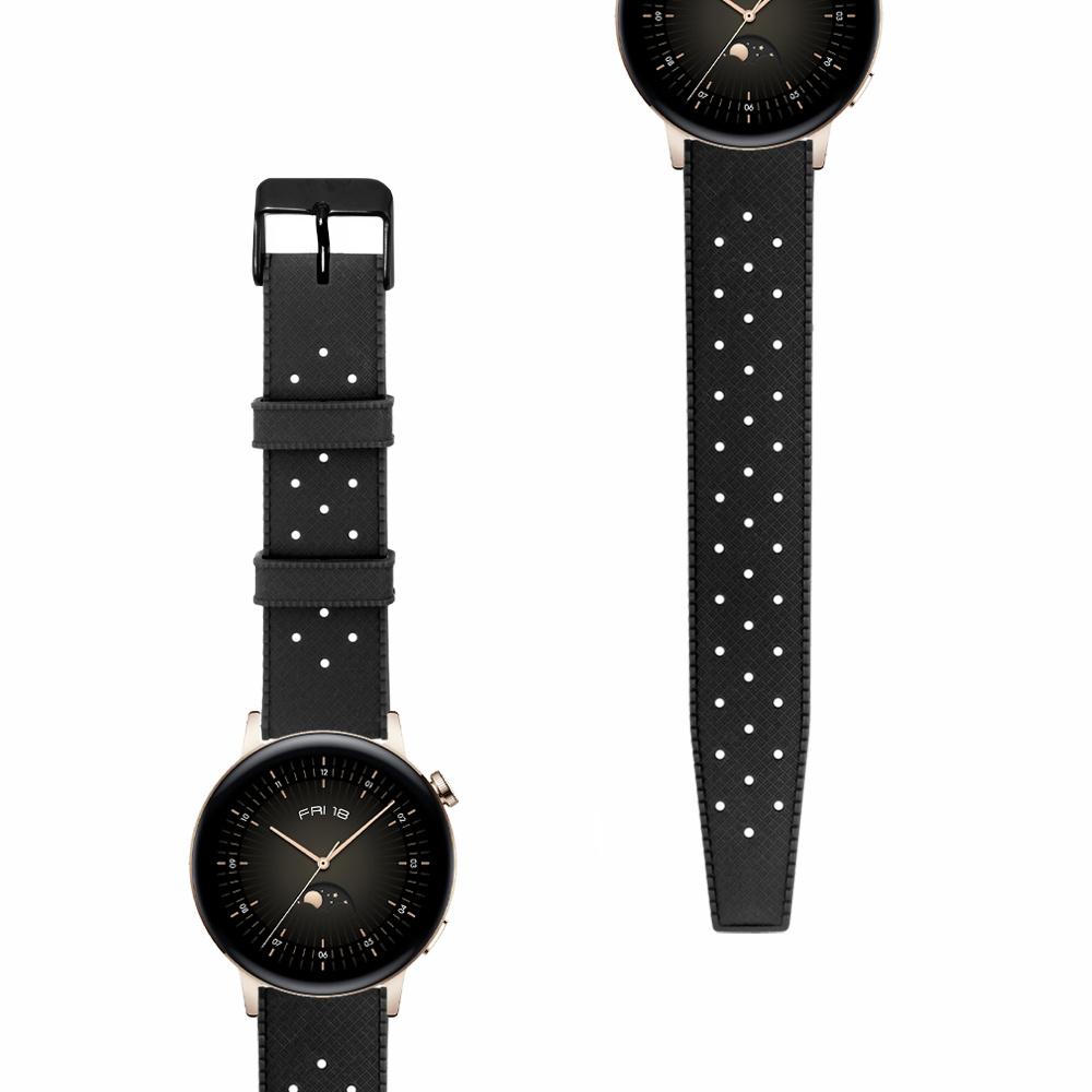 ERBORD Universal Silicone Strap 20mm, Tropic, Black / Black Buckle