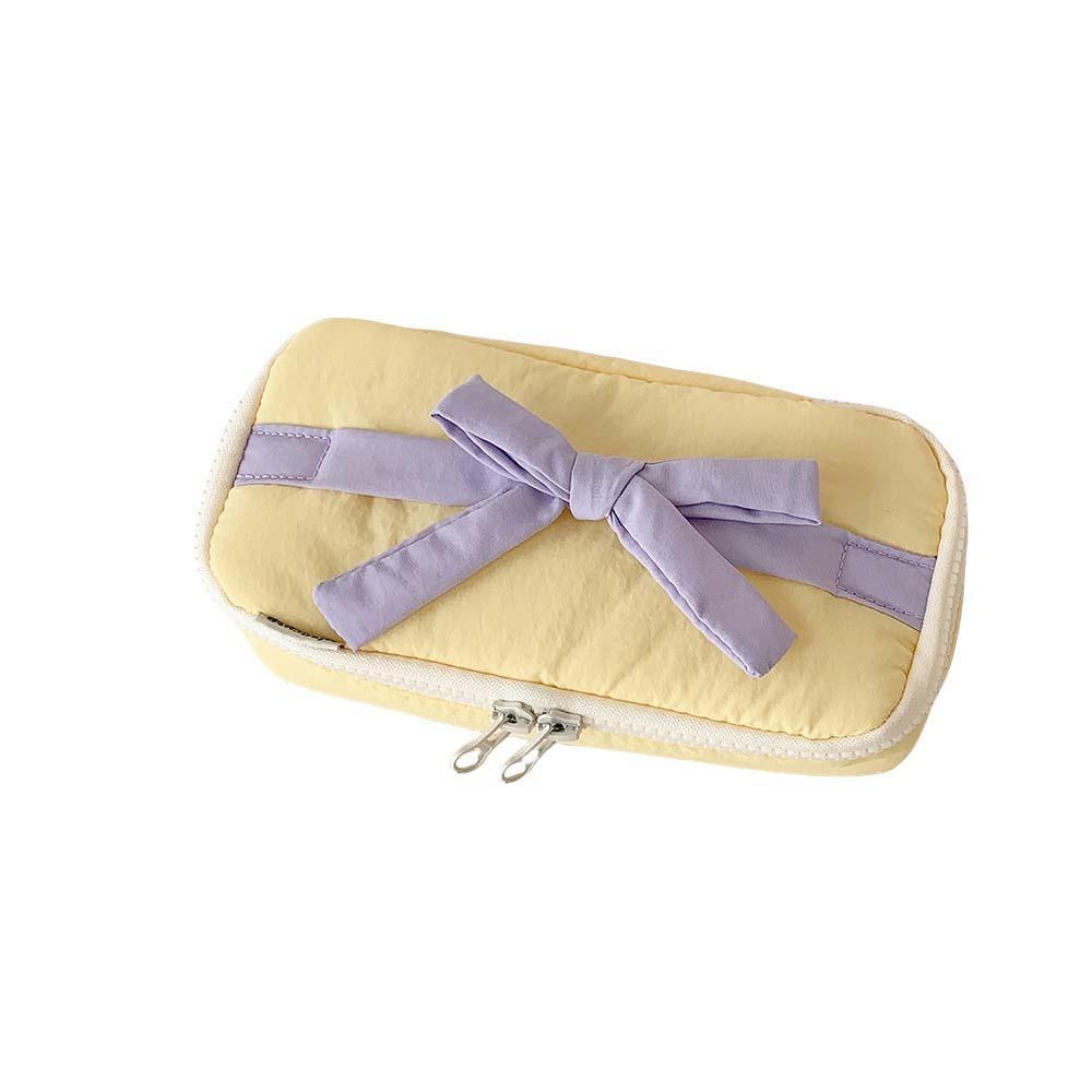 Desktop Storage Bow Stationery Bag Sweet Lace Bow Pencil Pouch Korean Style Pencil Case  Office
