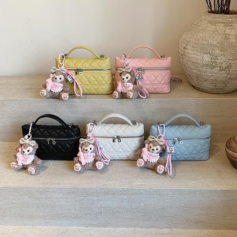 Modern Duffy Pendant Grid Texture Pu Handbag For Urban Daily Use