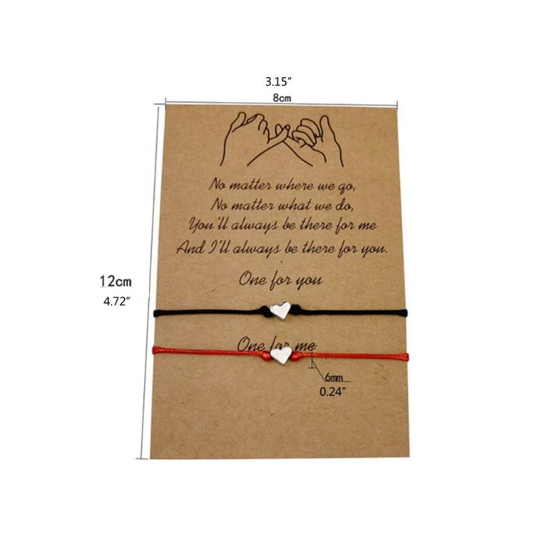2pcs Sister Couple Bracelet Matching Heart Bracelets Jewelry Gift for Sister Women Birthday Presents for Girlfriend