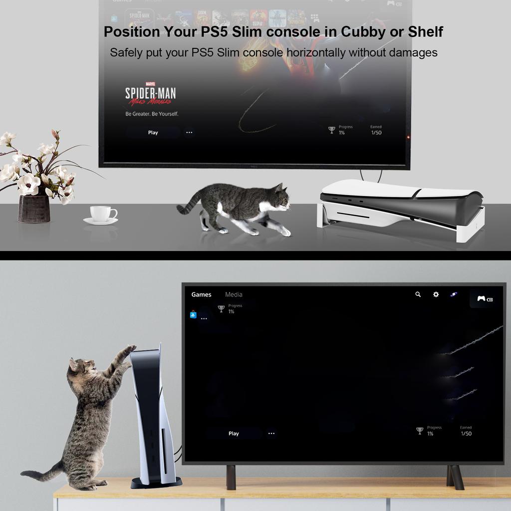 JYS JYS-P5189 Univerzální horizontální držák pro tenkou konzoli PS5 (Verze digitální/optické mechaniky)