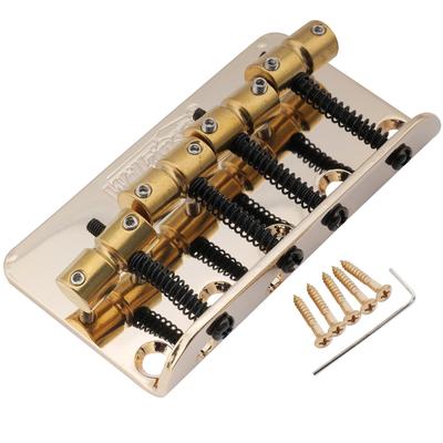Wilkinson WBBC Brass Saddle Bass Bridge for 4-String Precision Bass/Jazz Bass, Gold