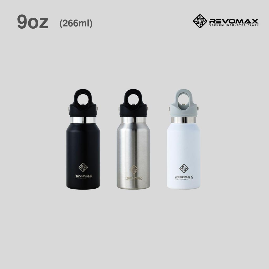 [REVOMAX Official] 9oz 266ml Carbonated Stainless Steel Bottle, Keeps Drinks Hot for 18 Hours, Cold for 36 Hours, Vacuum Insulated, Gift Idea,