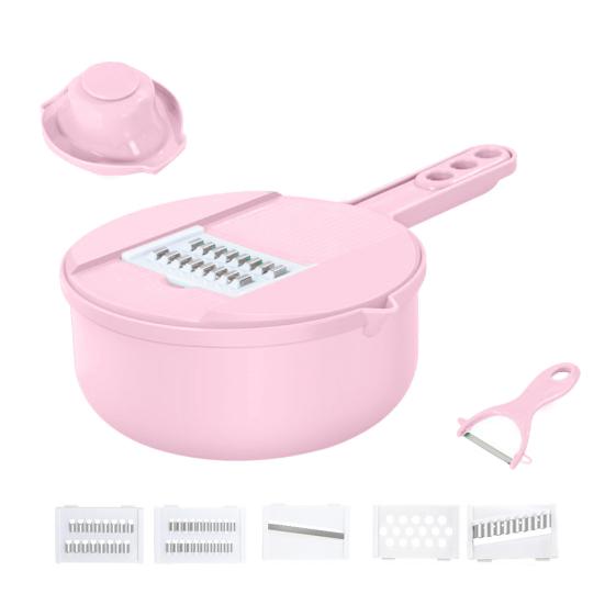 Manual Vegetable Grater Multi-Function Handheld Slicer Shredder with Stainless Steel Blades Efficient Vegetable Chopper for Carrot Potato Salad