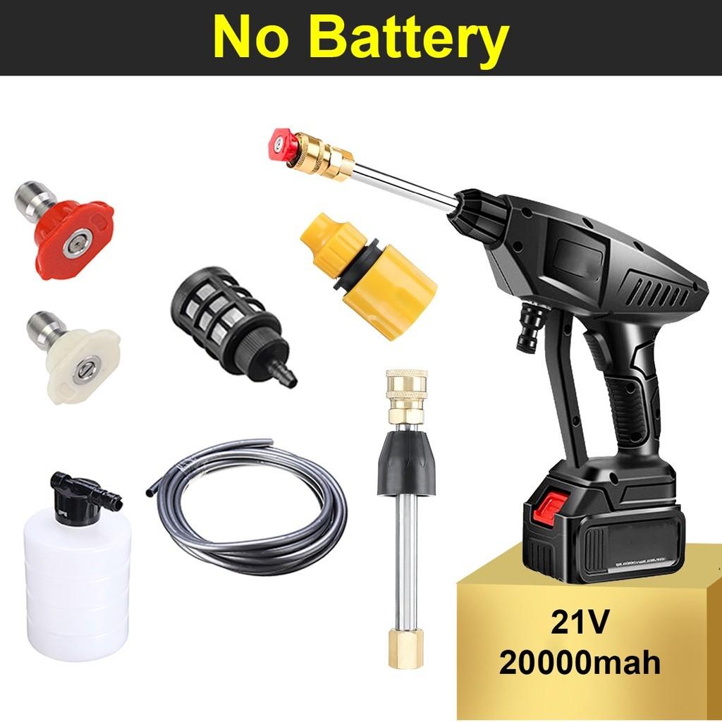 

Беспроводная мойка высокого давления 1500 мАч, перезаряжаемые пистолеты для мойки автомобилей 21 В, электрические водяные пистолеты, пеногенератор Only machine