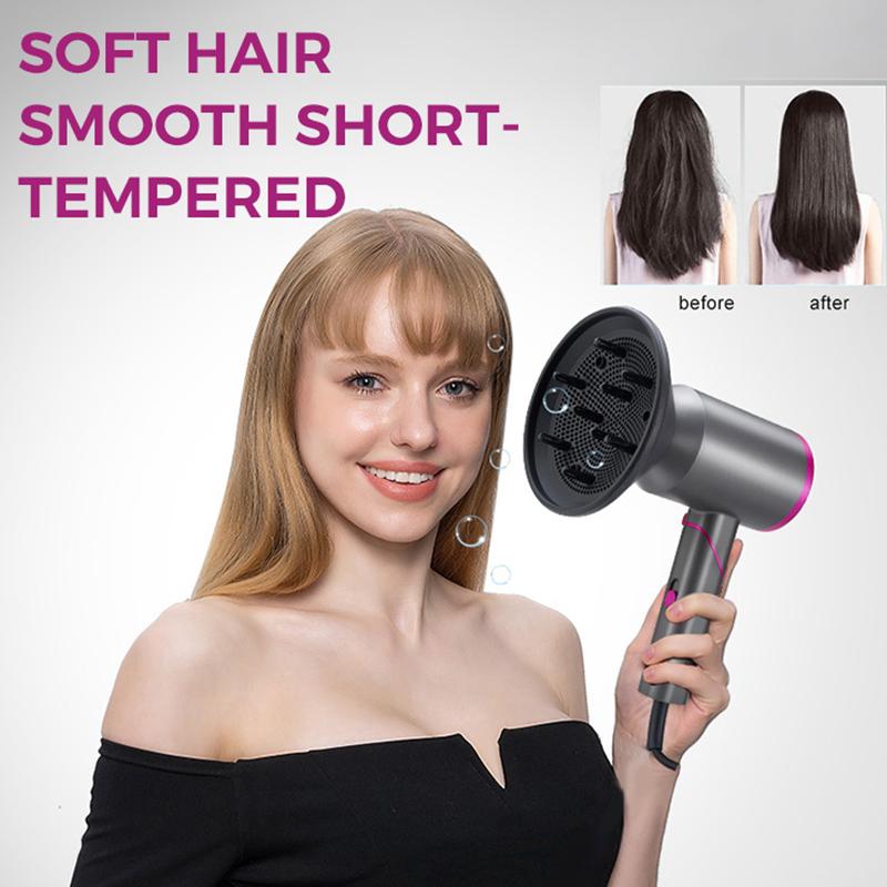 Mini Foldable Negative Ion Hair Dryer Professional Hair Styling Tools With Diffuser And Nozzle For Household