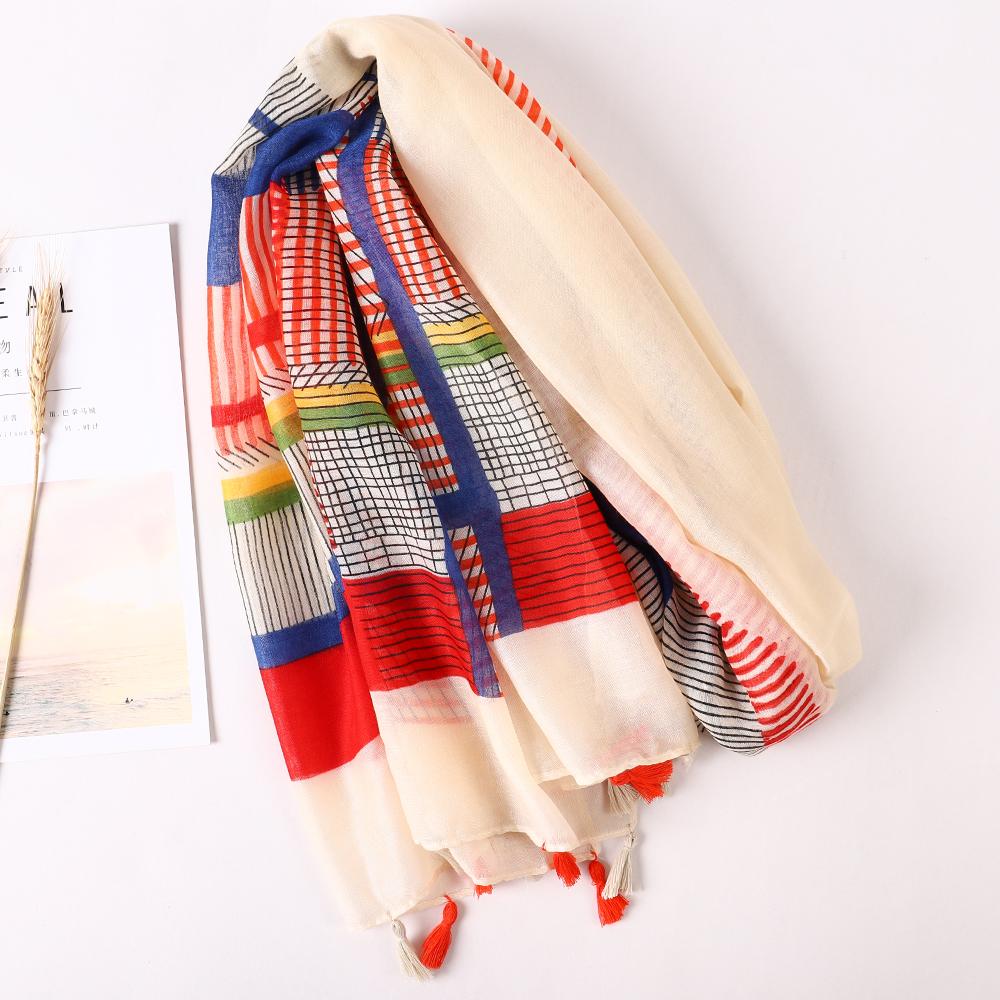 

Роскошный бренд Хлопковый шарф Женские большие шали Пашмина Мусульманский хиджаб Фуляр Дизайнерский принт Женский пляжный палантин Головные платки Парео