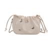 High-End Women's Metallic Bow Bucket Bag - Autumn 2024 Niche Fashion Drawstring Style