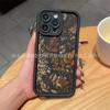 Vintage Brown iPhone Apple 11/12/13/14/15Pro Flower Phone Case 16/17ProMax Anti-drop