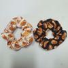 European & American Style Satin Scrunchie with Football Basketball Print - Fashion Hair Accessory