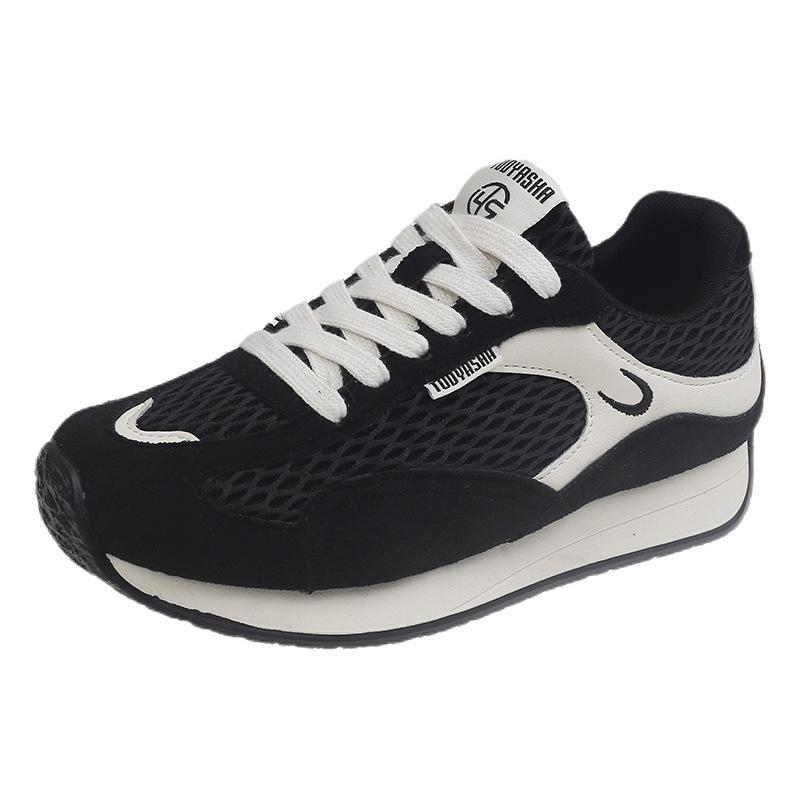 

thick-soled color matching ballet training shoes for women s 2025 new mesh breathable and versatile outdoor sports and leisure Forrest Gump shoes 35 чёрный