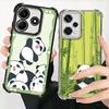 Cute Cartoon Panda Plating Phone Case For Xiaomi Redmi Note 14 15 Pro Plus 13 12 11 11S 11T 10 9S 9 5G Anti-Fall Airabag Cover