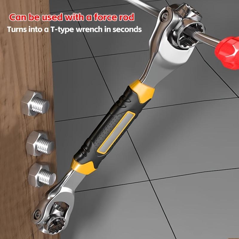 52 In 1 Tooth Shaped Multifunctional Wrench Socket Metric 360 Degree Multifunctional Sleeve Wrench Tool 8-19mm, 12 Tooth Non-magnetic Ratchet