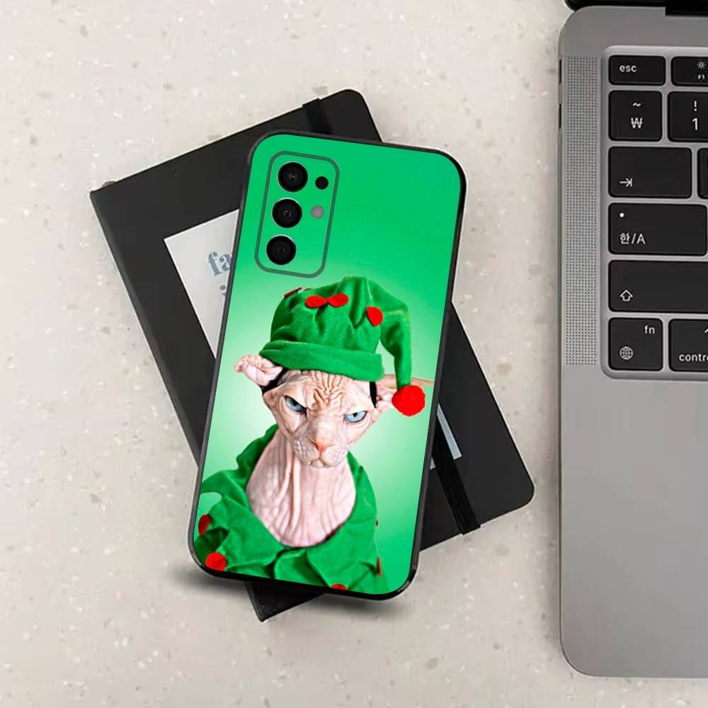 Pet Sphynx Sphinx Cat  For Samsung Galaxy A53,31,52,72,41,Note,J7,8,9,5G,22,73,32,71, Soft Black Silicone Case