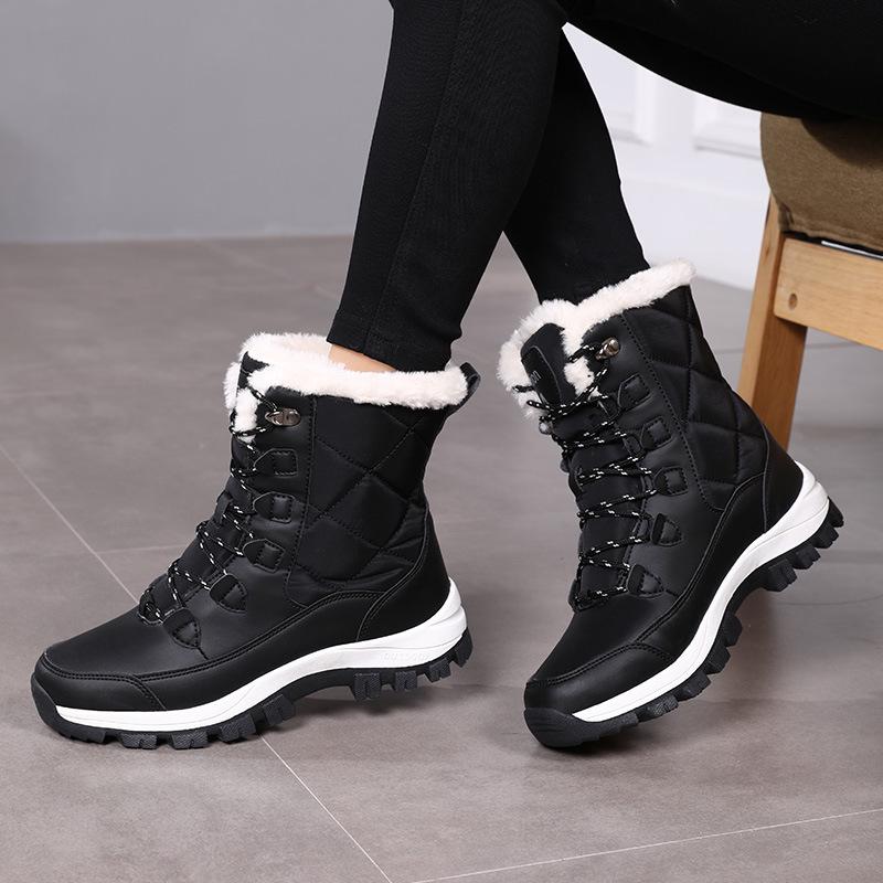 2025 Women's Fleece-Lined Winter Hiking Boots: Durable, Wear-Resistant High-Tops for Outdoor Adventures