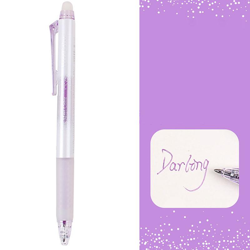 

Креативні ароматизовані гелеві ручки, що стираються, 0,7 мм, блискучі нейтральні ручки, барвисті чорнильні ручки-голки для письма, корейські офісні канцелярські товари Purple