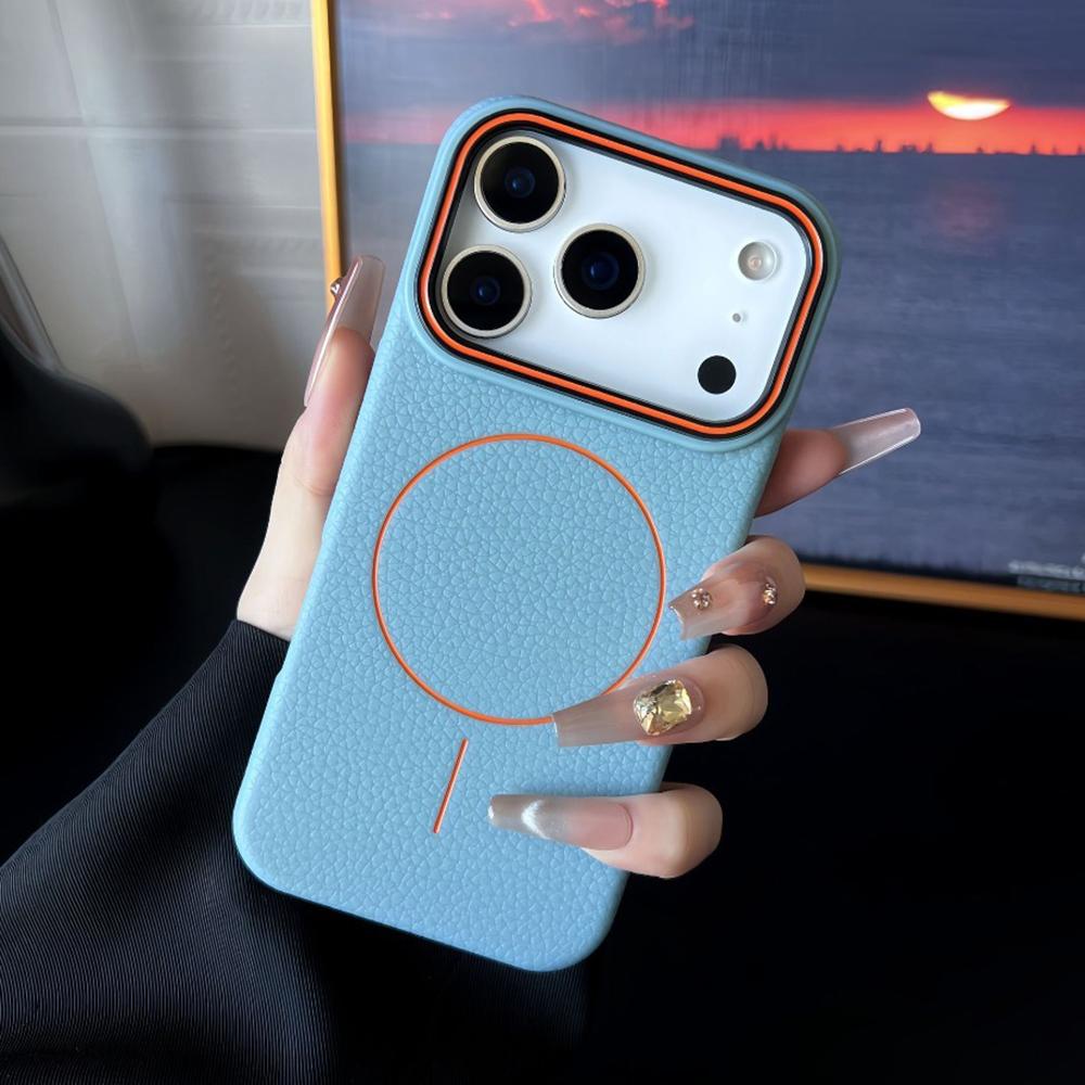 

Роскошный чехол для телефона с магнитом и узором из личи для iPhone 17 Pro Max 14 16 15 Plus 12 13 Pro Max 17Pro 17 Air Для Magsafe Мягкая крышка iPhone 15