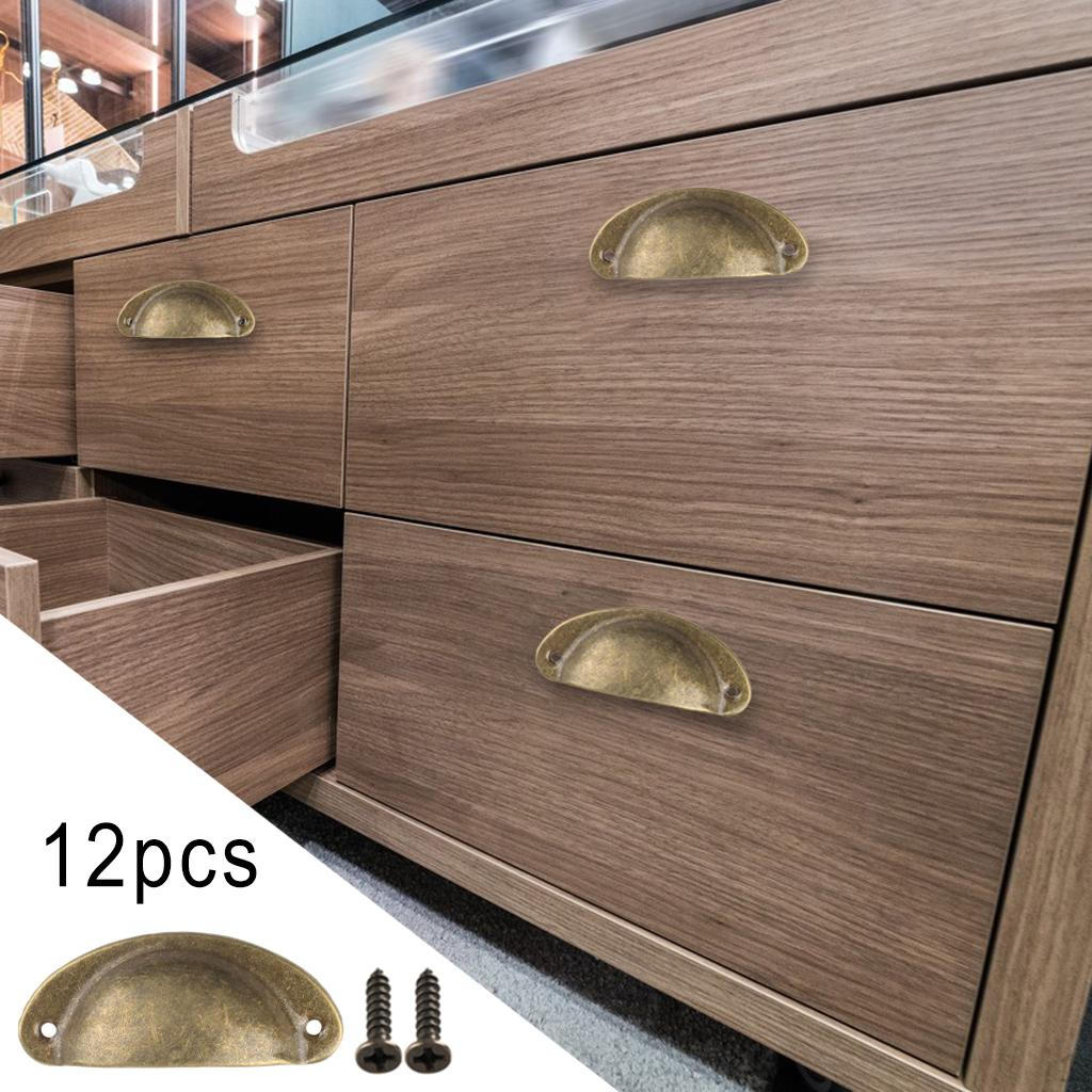 12 Flat Drawer Pulls for Cabinets, Cups, Kitchen Hardware, Cabinet Handles,