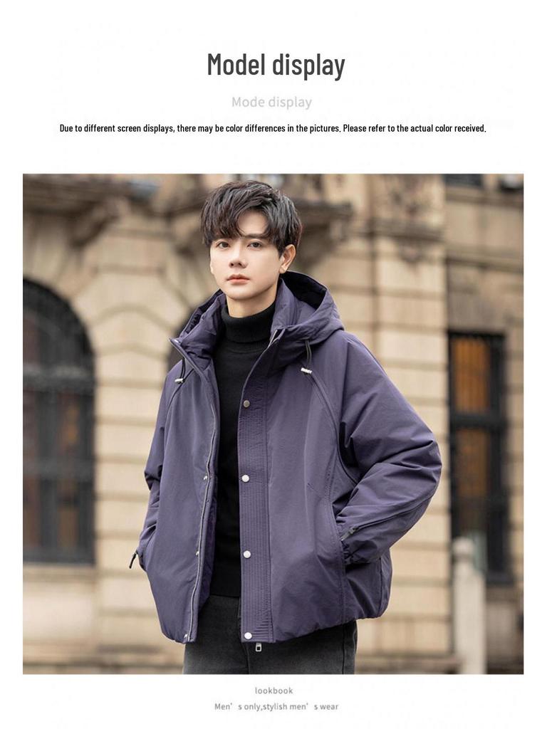 Men's 2025 Hooded Loose Fit Thick Winter Down Jacket - 90% Down, Model 2551