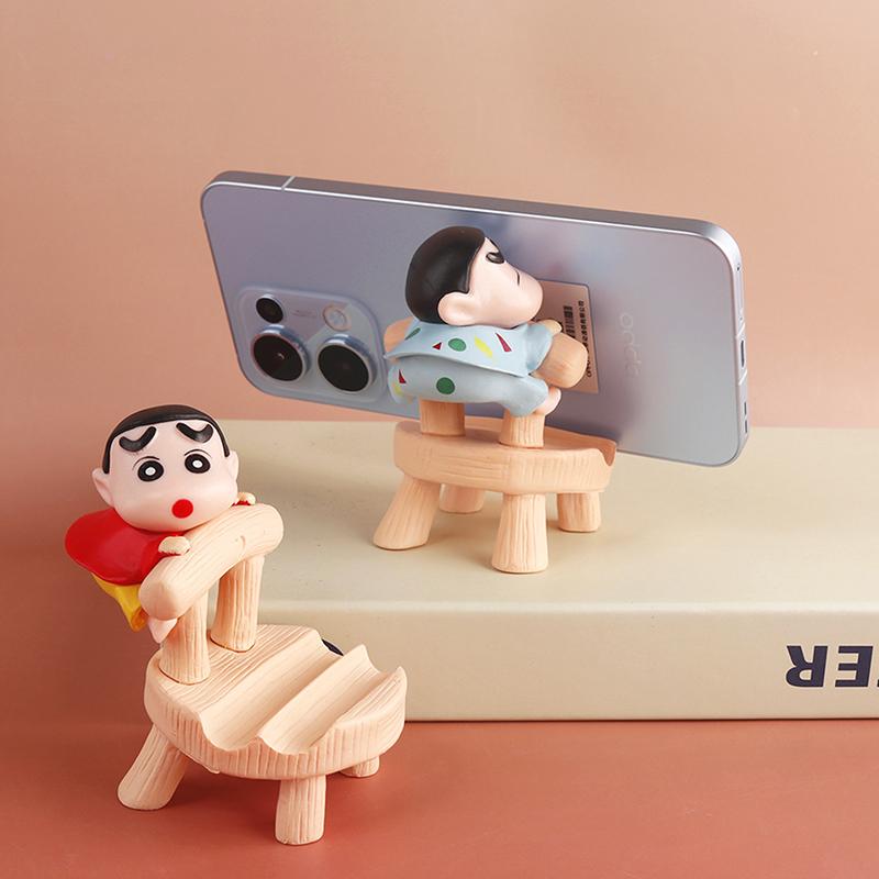 Cartoon Anime Crayon Shin-Chan Figure Phone Holder Lovely Phone Stand Phone Support Desktop Decoration Office Home Ornament