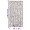 VidaXL Fly Curtain, Insect Screen with Hook, Door Curtain Adjustable Length and Width, Taupe and White 377405