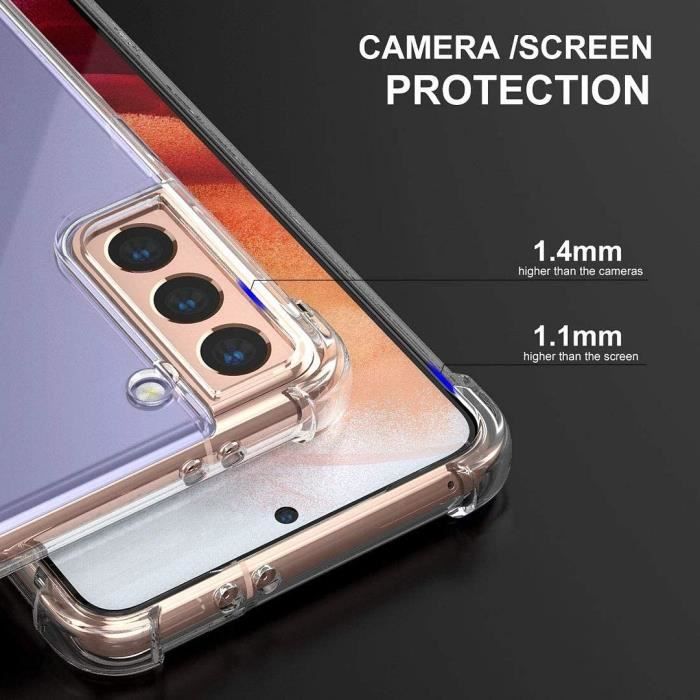 Pack de protection - Samsung - S21 Plus - 2 Verres Trempés - Coque Rigide - Anti-Rayure