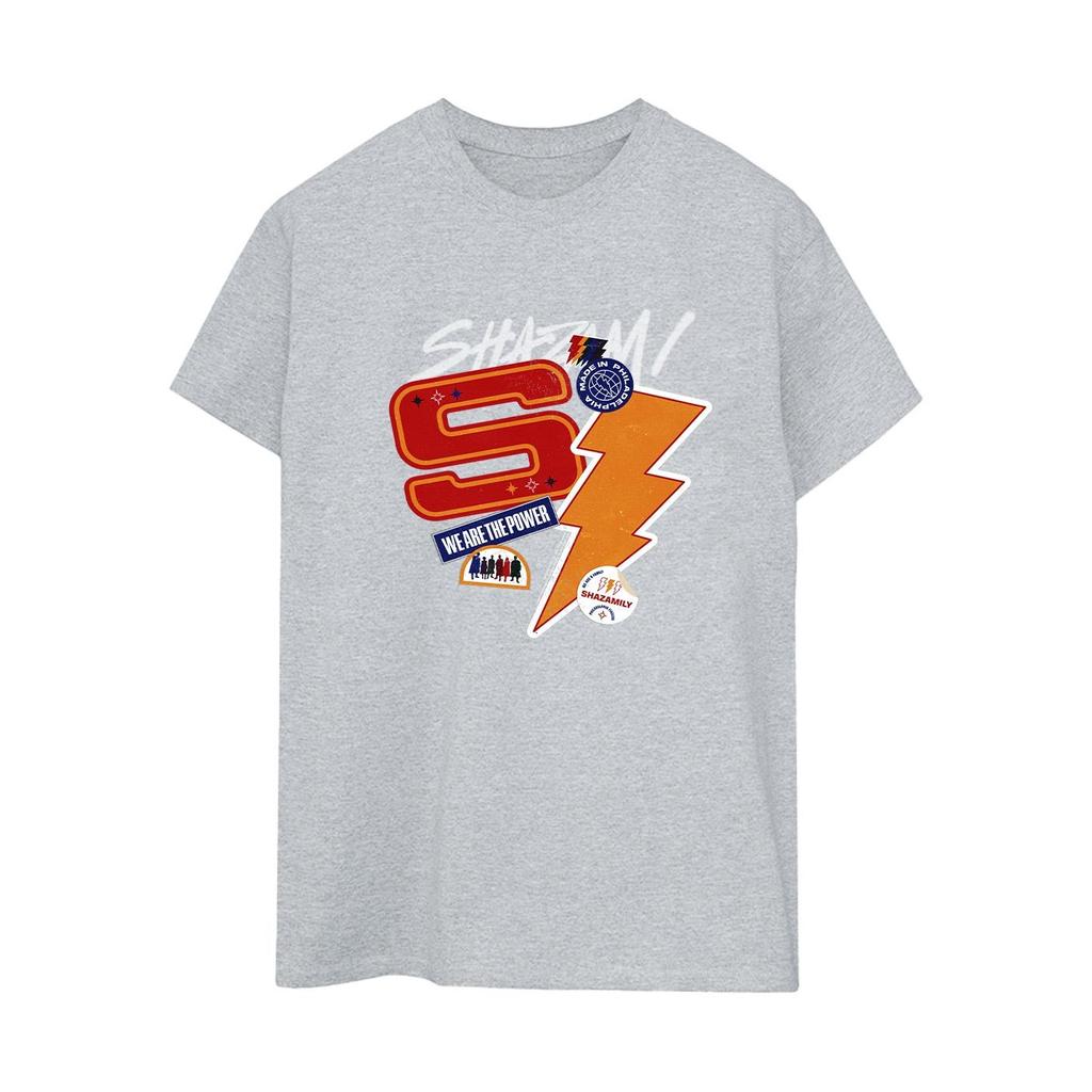 DC Comics Womens/Ladies Shazam Fury Of The Gods Sticker Spam Cotton Boyfriend T-Shirt