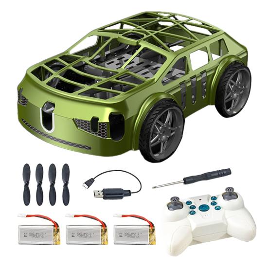 2-In-1 Remote Mini RC Flying Car with Control Drone Car Toy LED Lights Easy Fly Remote