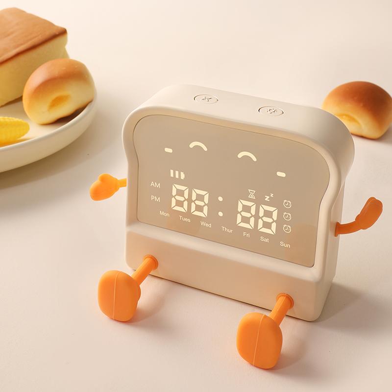 Cartoon Clock Children Sleep Trainer Clock Digital Kids Desk Alarm Clock Night Light Table