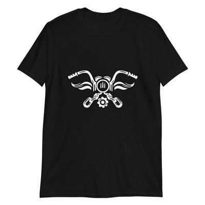 Chopper Motocykl Kierownica Czarny Biały Mężczyzna Harley Fan Unisex T-shirt