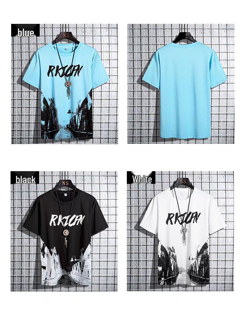 Men's 2024 Short Sleeve Loose Crew Neck T-shirt - Hong Kong Style Summer Trend