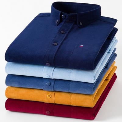 7XL 6XL Cotton Corduroy Shirt Men’s Long Sleeve Casual Regular Fit Soft Comfortable Pocket Dress Shirts For Male Blouse Clothes
