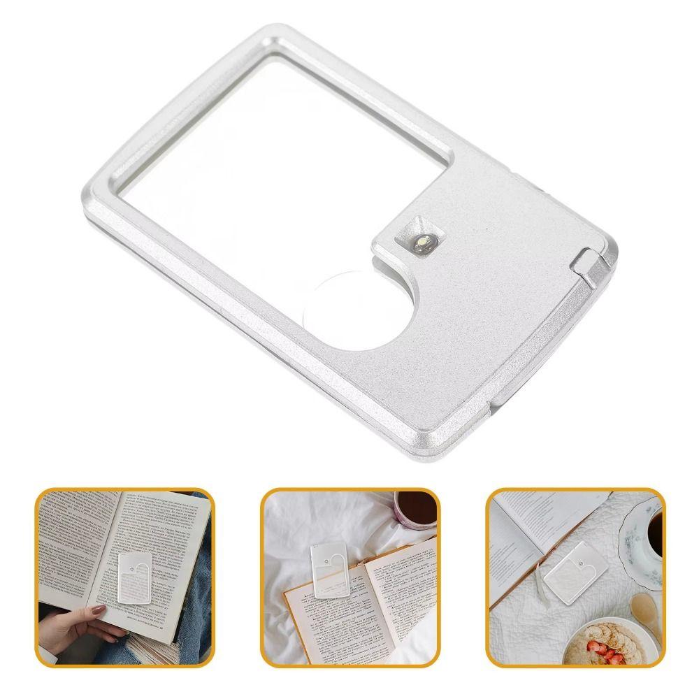 Portable Magnifier Loupe LED Light Reading Magnifier Card Magnifying Glass Jewelry Inspection