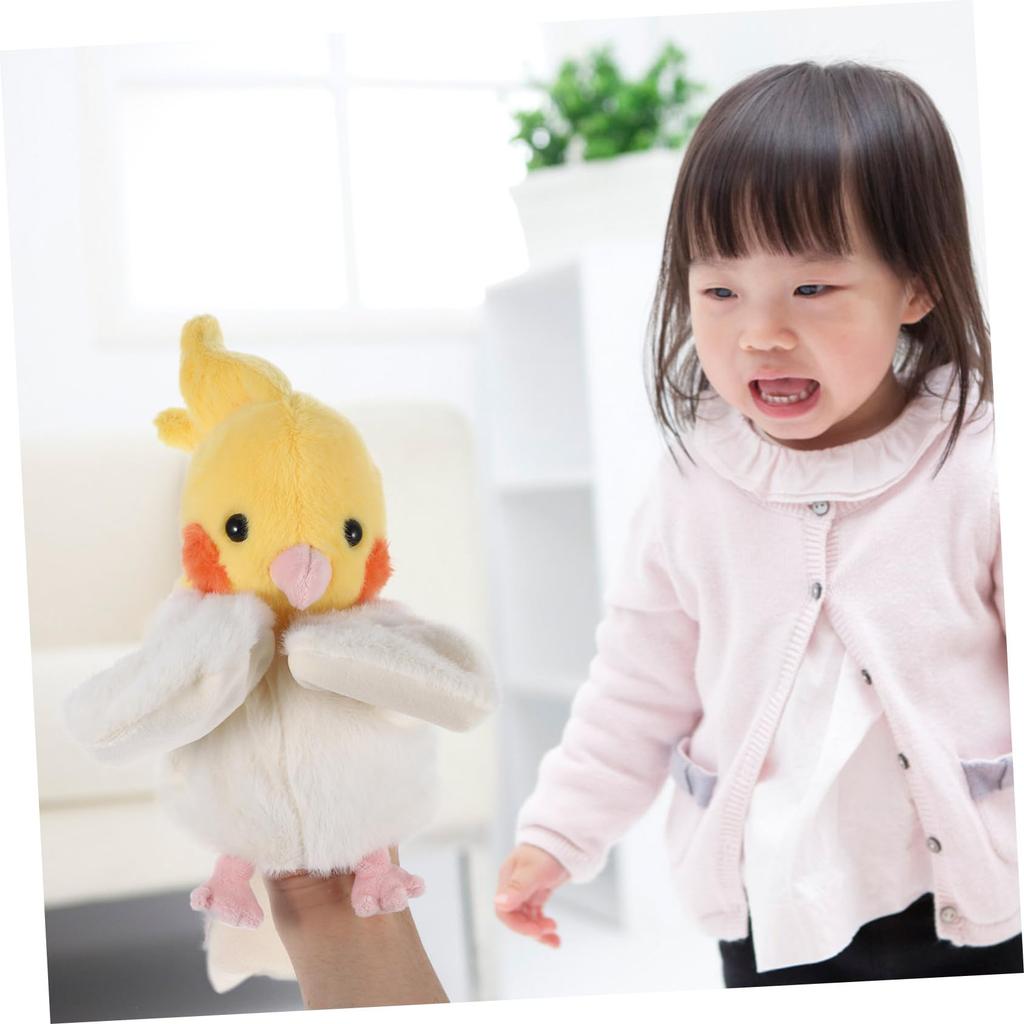 Abaodam Parrot Hand Puppet, Yellow, 32 X 20 X 16 Cm, Approx. 85g, Soft Plush, Ideal for Ventriloquism, Storytelling, Role Play, Teaching Materials,