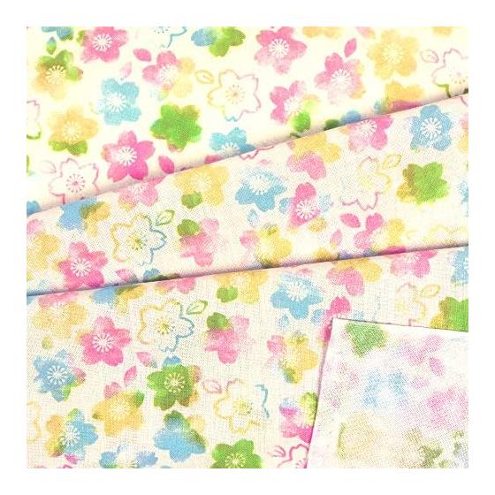 Hamamonyo Tenugui Towel - Dreamy Sakura Off White, Watercolor Touch, Cherry Blossom Pattern, 100% Cotton