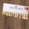 Ensemble Boucles d'Oreilles Créoles en Alliage Perlé Européen & Américain pour Femmes - Forme Géométrique Carrée