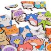 Cat-shaped Wooden Jigsaw Puzzle Paintable Cat Irregular Puzzle Pieces Game Coloring Cartoon Kitten Jigsaw Puzzle With 36 Marker