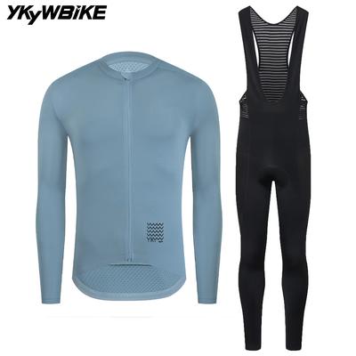 Autumn Long Sleeved Breathable Men's Cycling Sets Long Sleeve Long Bib Pants  Bicycle Clothes Man Cycling Maillot Road Bike Kit Cycling Clothing