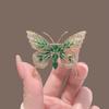 Rhinestone Butterfly Brooch Elegant Women Green Crystal Insect Lapel Badge Pins For Suit Scarf Clothes Decor Accessories