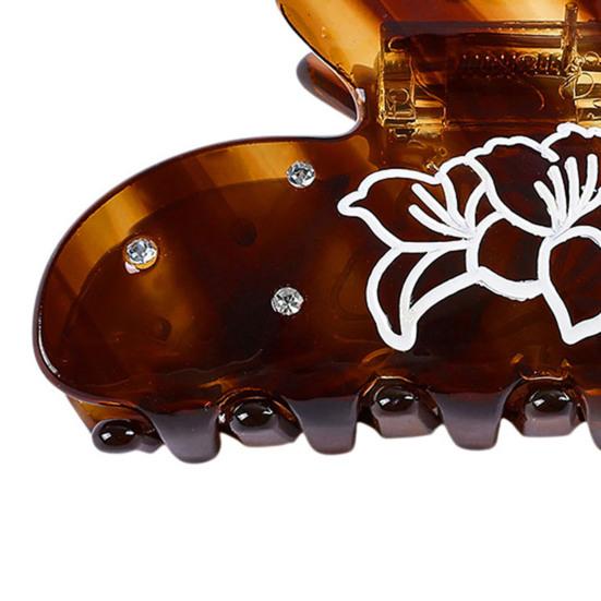 Hair Claw No Slipping Acetate Sheet Strong Grip Medium Size Back Head Hair Clip Rhinestone Inlaid Bowknot Pattern Versatile Hair Accessory